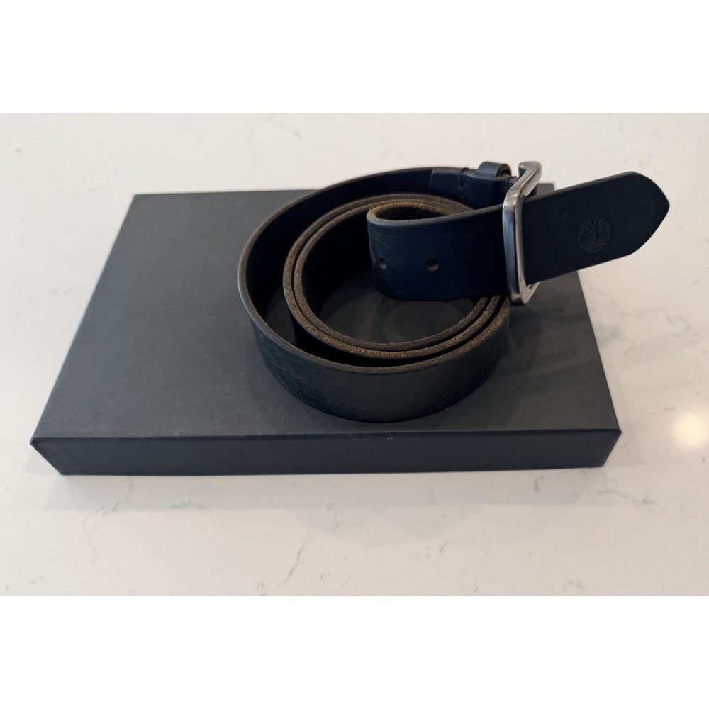 Timberland Men's Black Belt Size 40 Genuine Leather Vintage Y2K